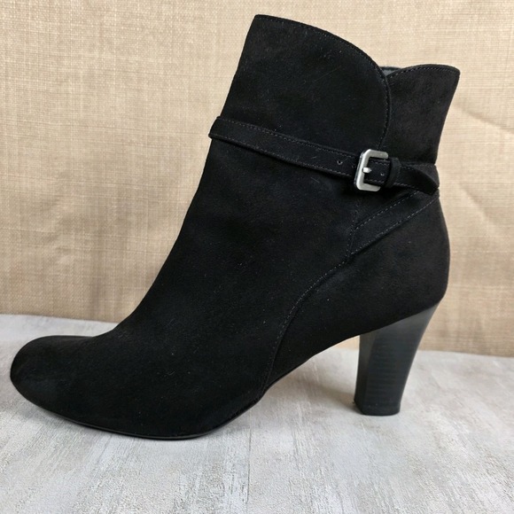 Amelia Grace Black Faux Suede Side Zip Ankle Bootie Boots Women's Size 8.5M Boho - Picture 5 of 10